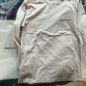 Brown mens medium essentials fear of god brown long sleeve shirt worn once